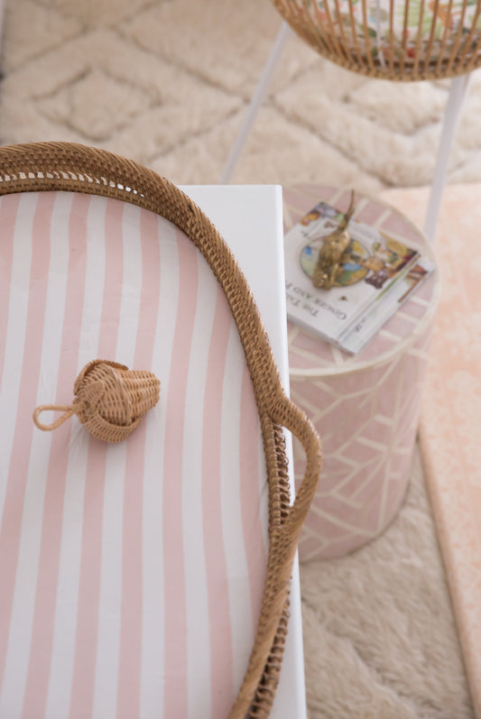 COT SHEET - PINK STRIPE