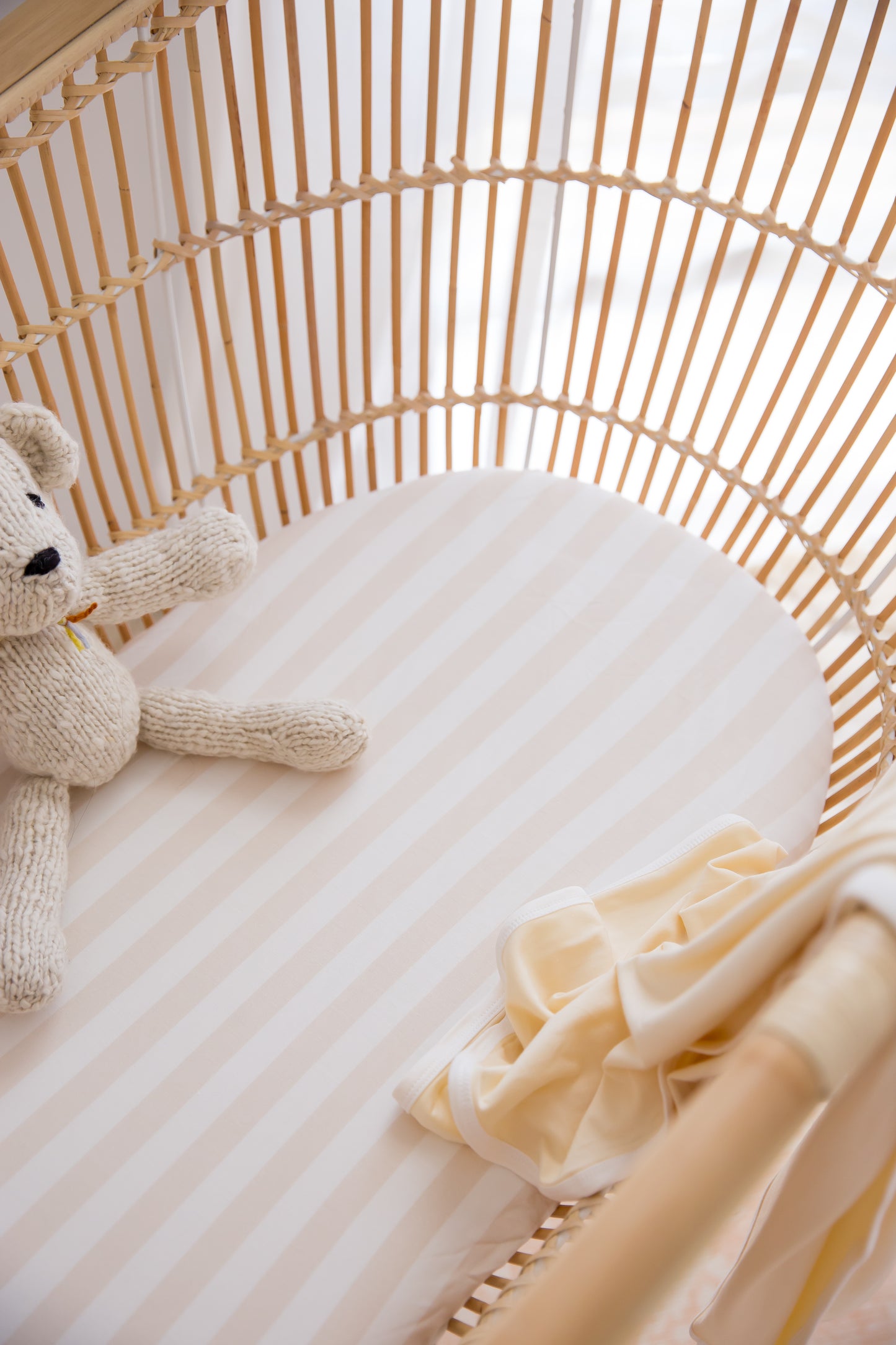 BASSINET SHEET - NEUTRAL STRIPE
