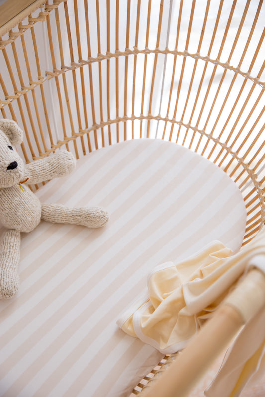 BASSINET SHEET - NEUTRAL STRIPE