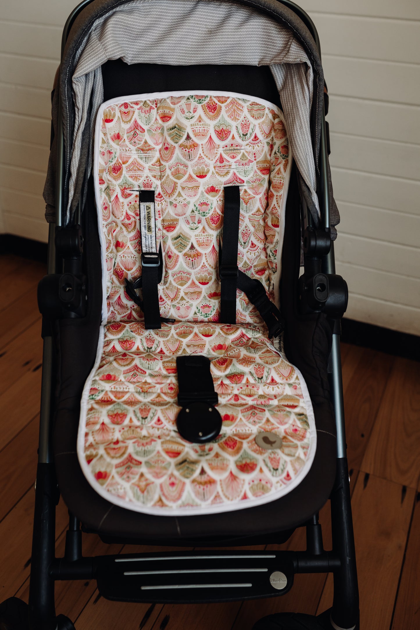 REVERSIBLE PRAM LINER - FLORAL SCALE