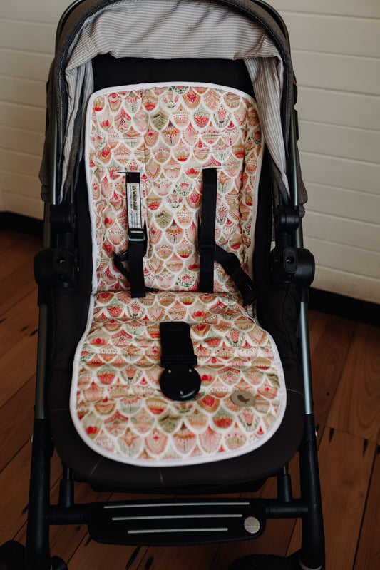 REVERSIBLE PRAM LINER - FLORAL SCALE