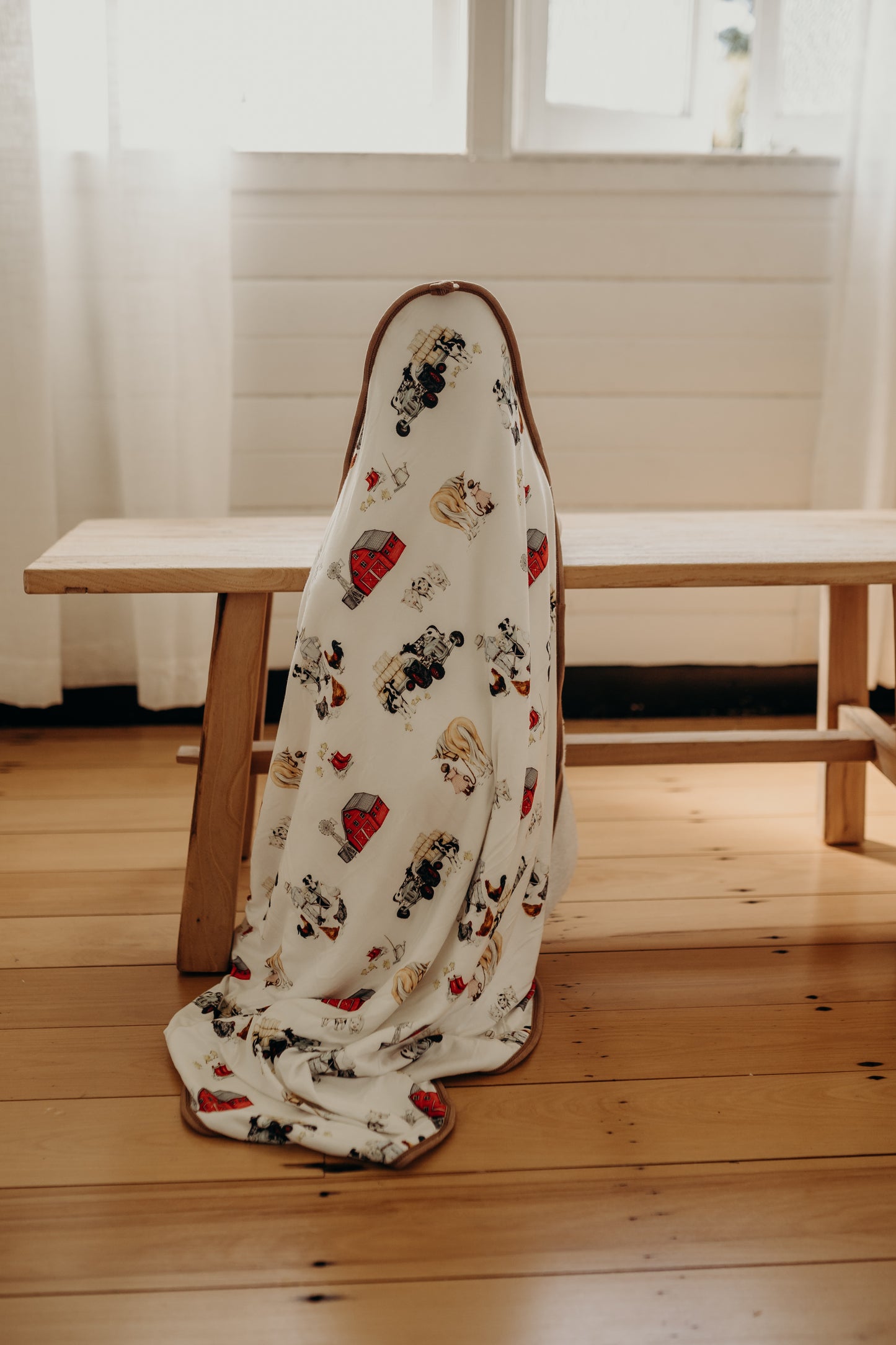 BABY HOODED TOWEL - FARM LIFE
