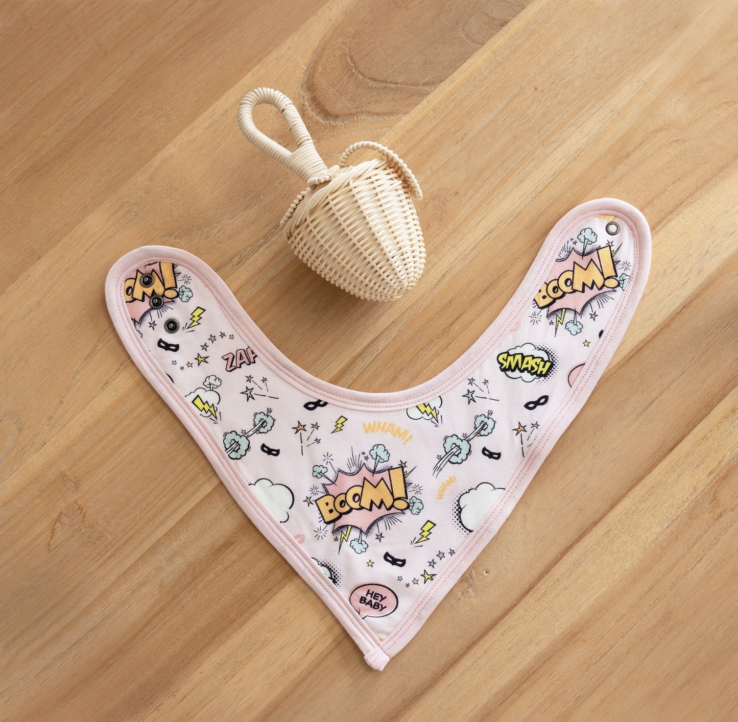 BIB SET (PACK OF 2) - SUPERHERO PINK