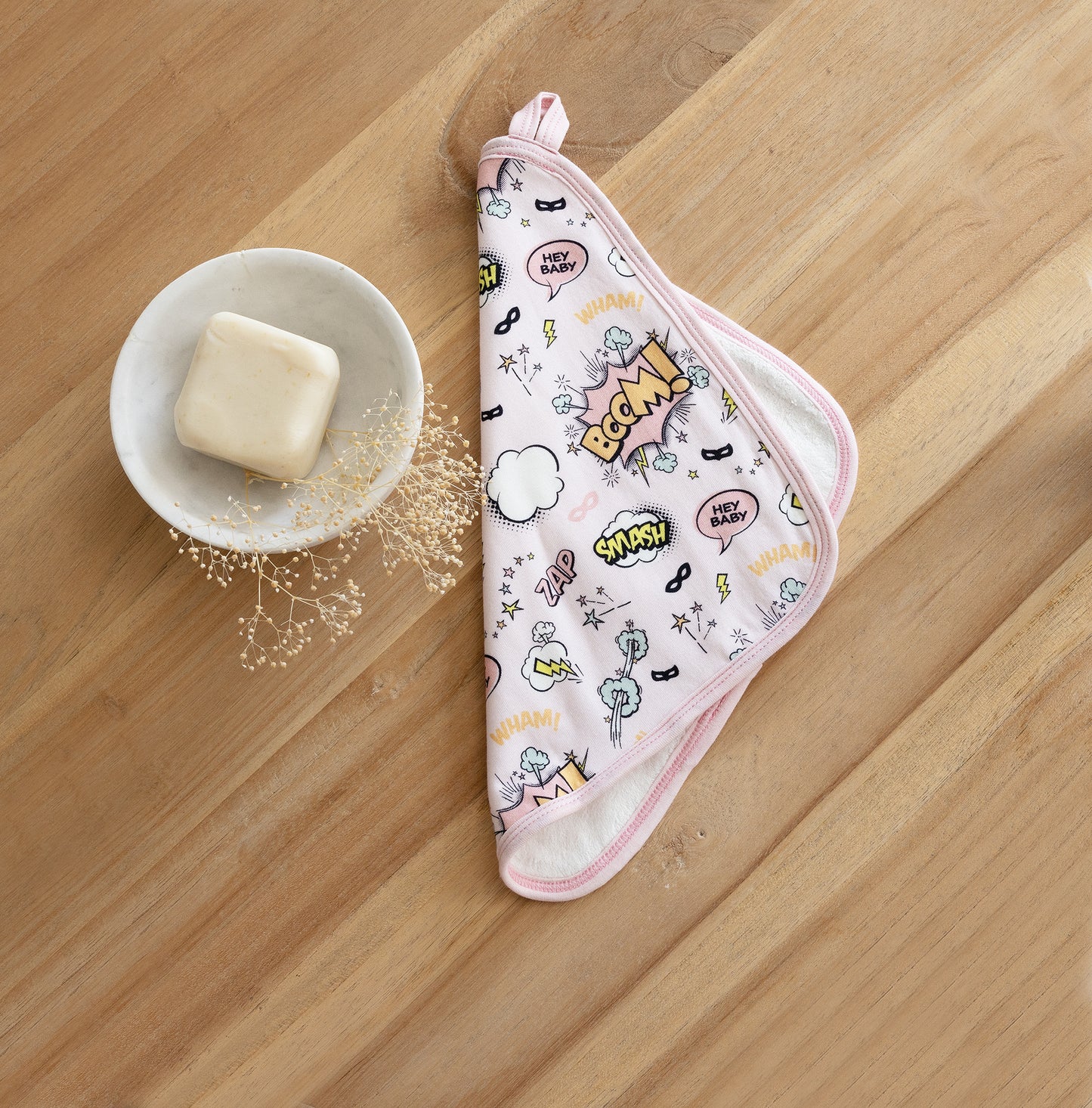 WASHCLOTH SET (PACK OF 2) - PINK SUPERHERO