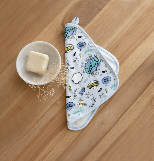 WASHCLOTH SET (PACK OF 2) - BLUE SUPERHERO