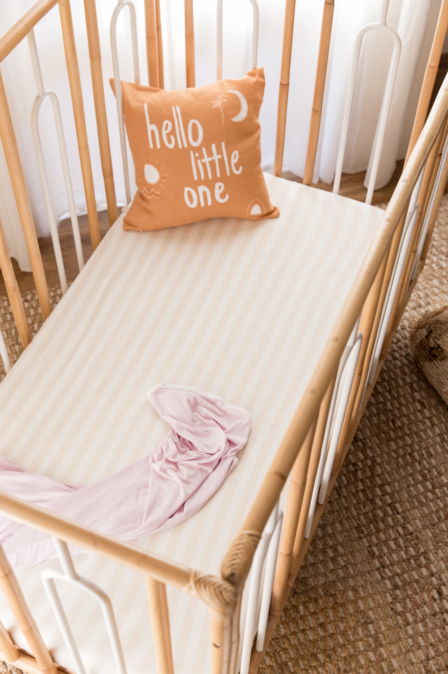 COT SHEET - BEIGE STRIPE