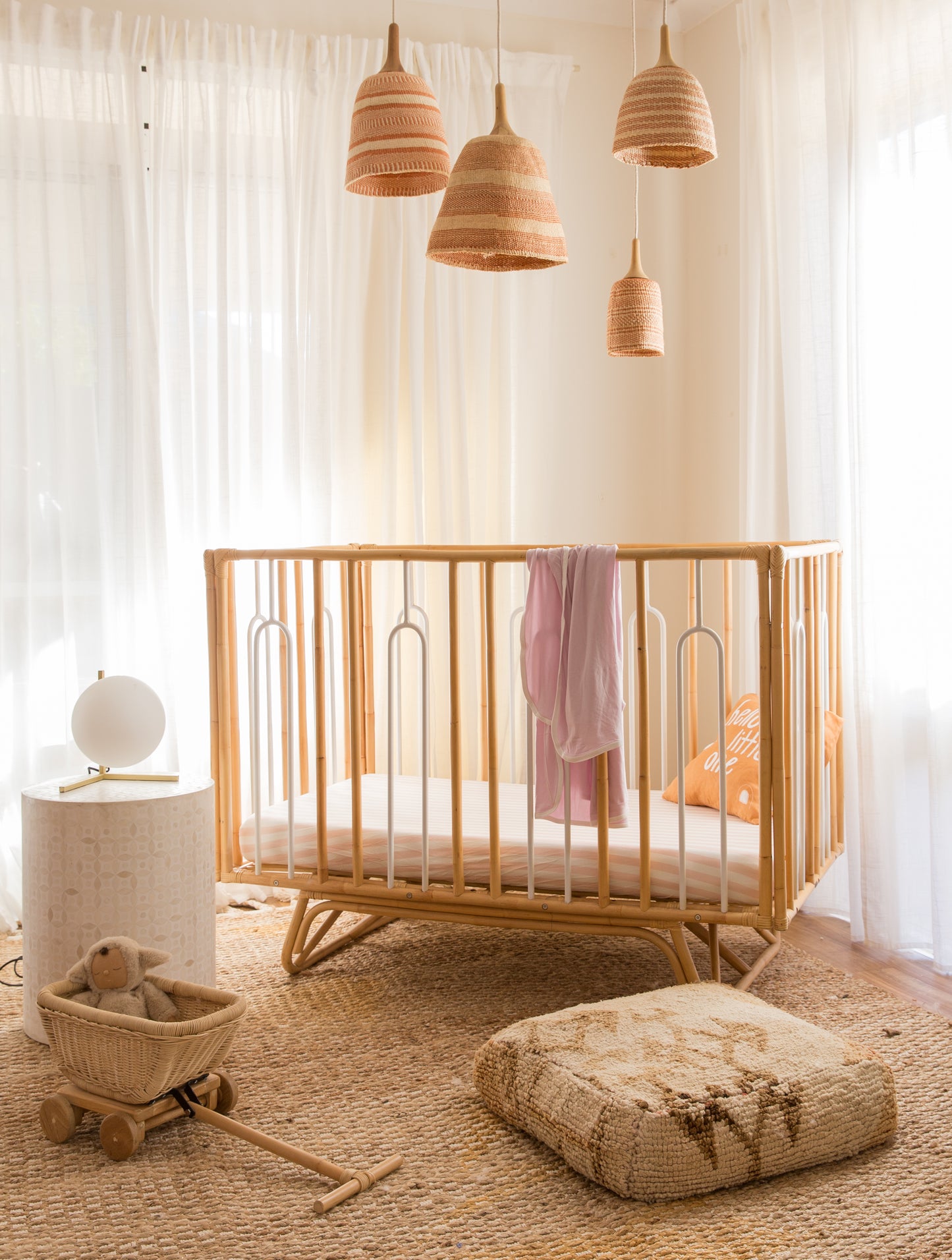 COT SHEET - PINK STRIPE