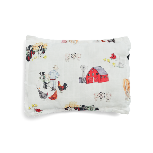 MUSLIN COT PILLOWCASE - FARM LIFE