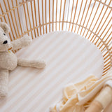 BASSINET SHEET - NEUTRAL STRIPE