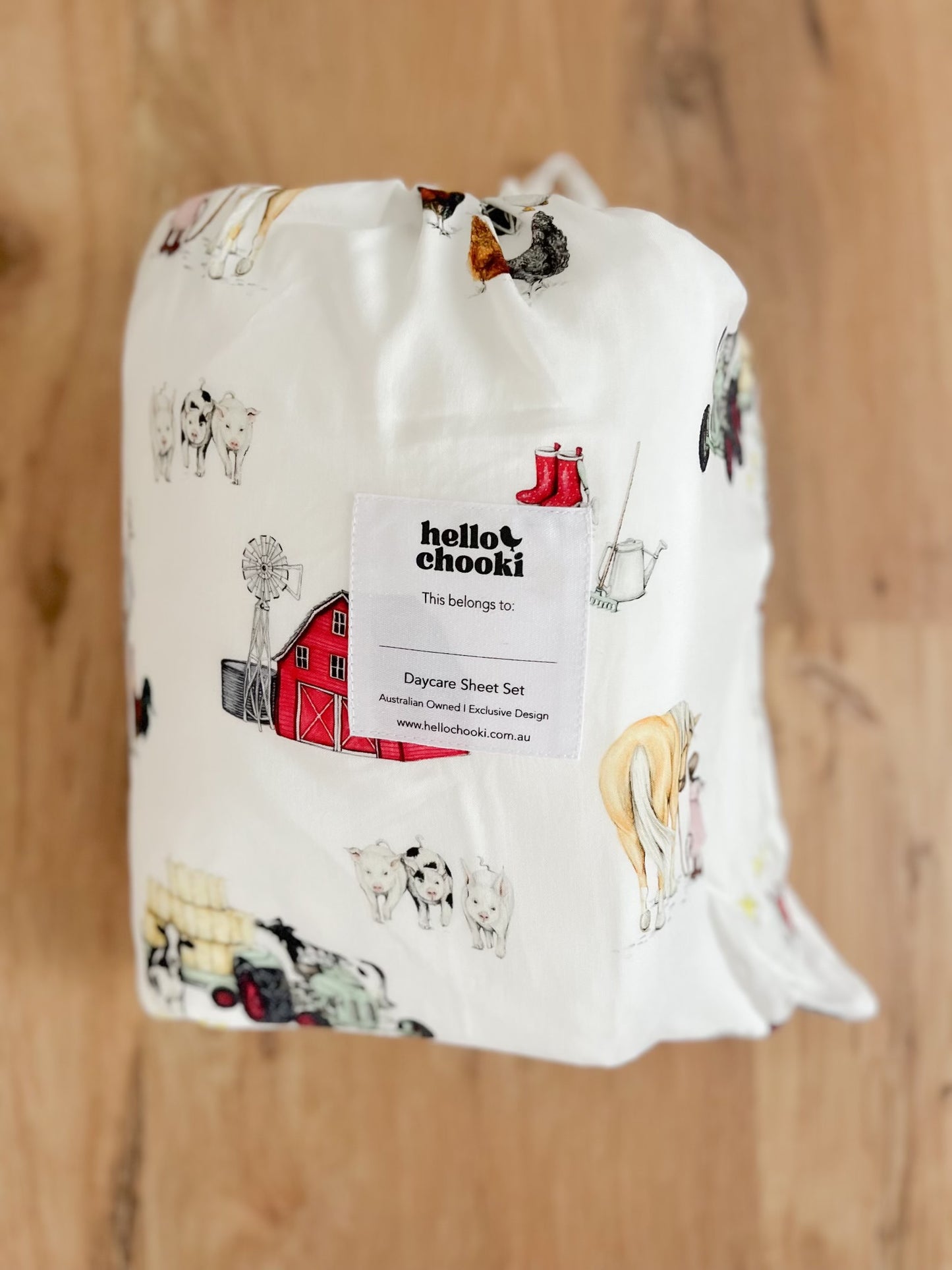 Daycare + Kindy Sheet Set Wash Bag - Farm