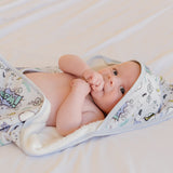 BABY HOODED TOWEL - SUPERHERO BLUE