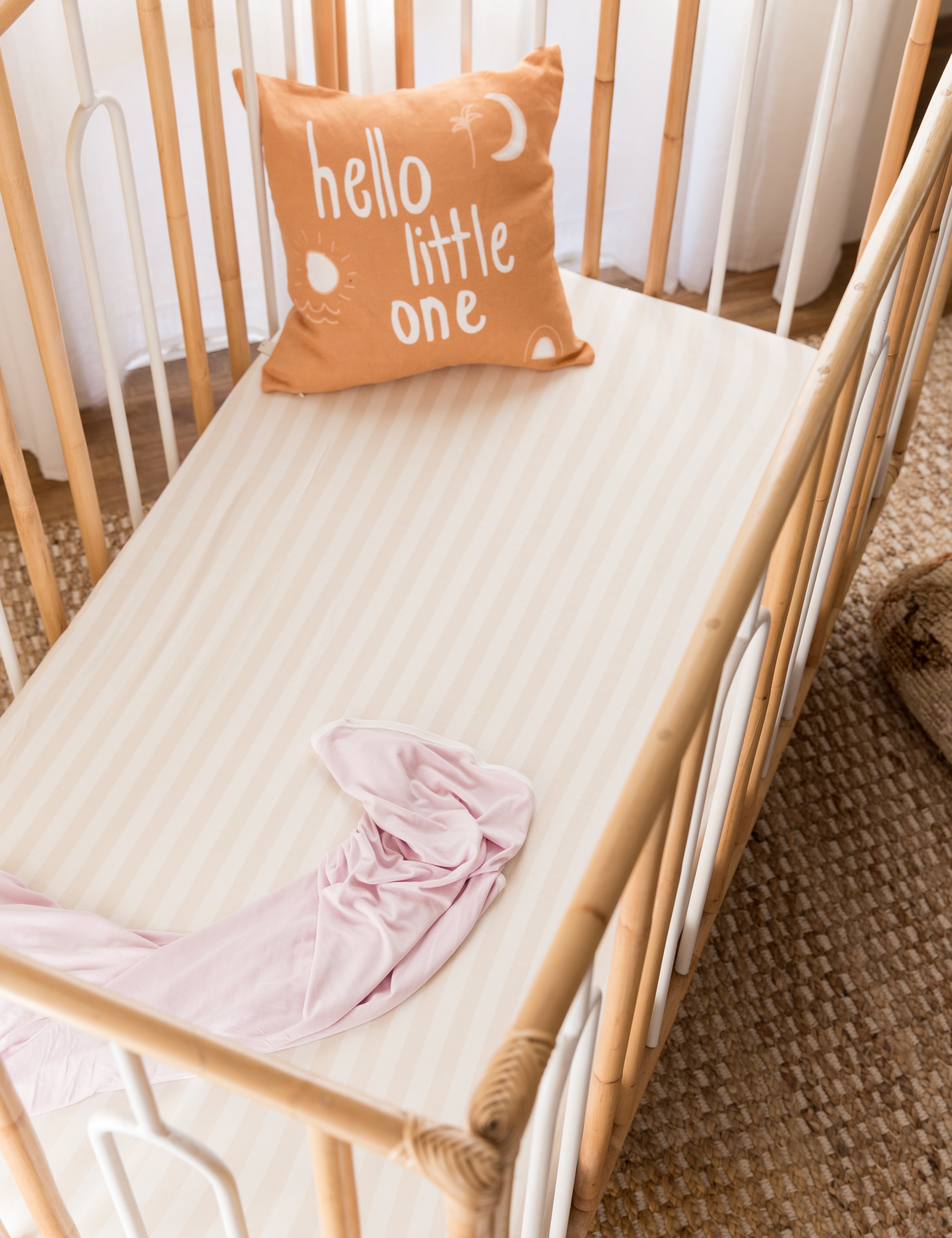 COT SHEET - BEIGE STRIPE